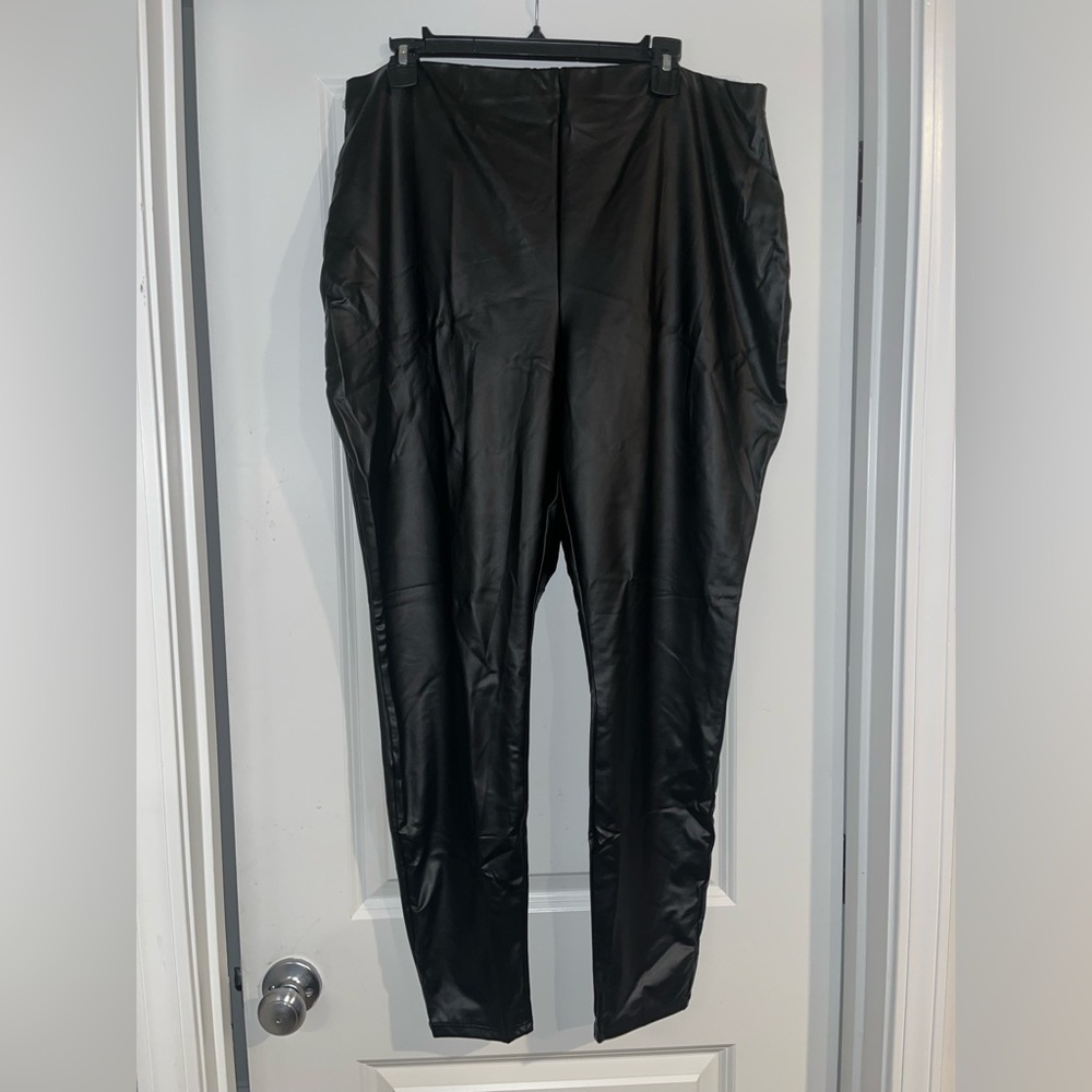 Fashion Nova Sleek Black Faux Leather Leggings